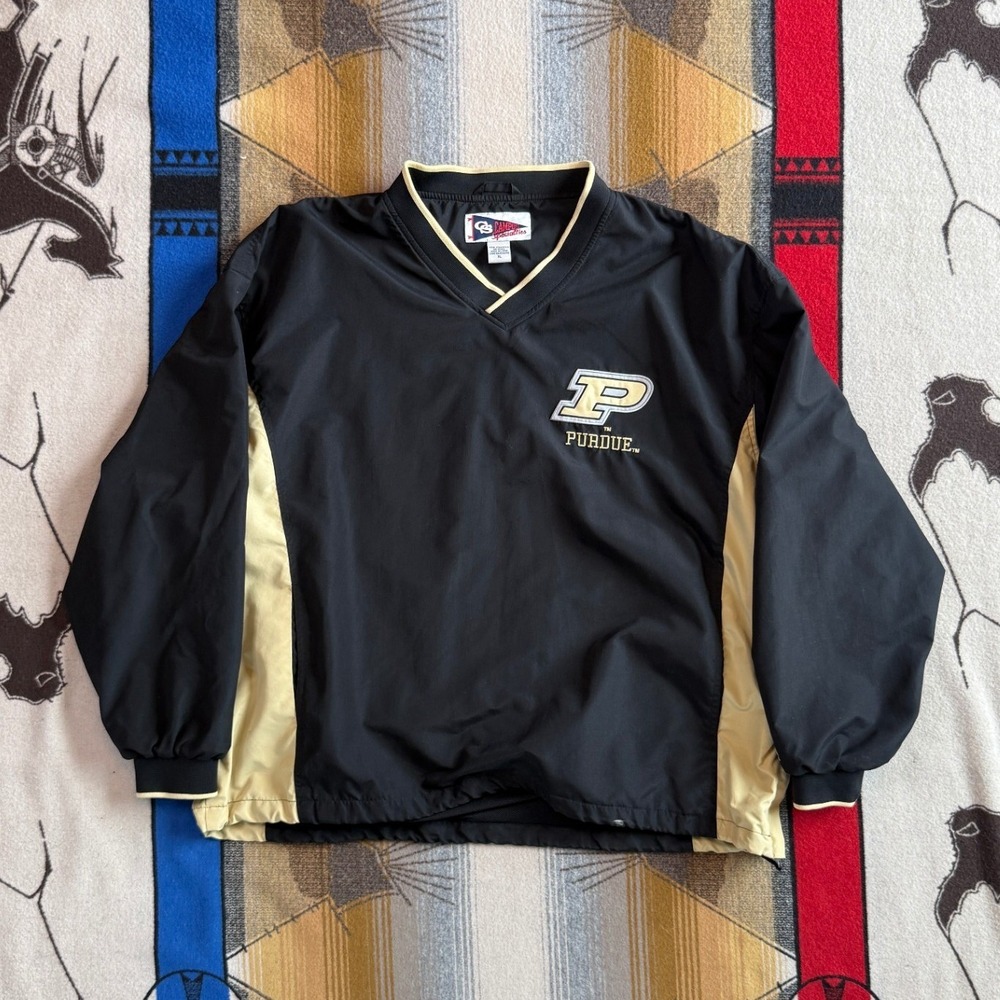 Campus Specialties Purdue University Windbreaker Pullover Black Gold Mens XL